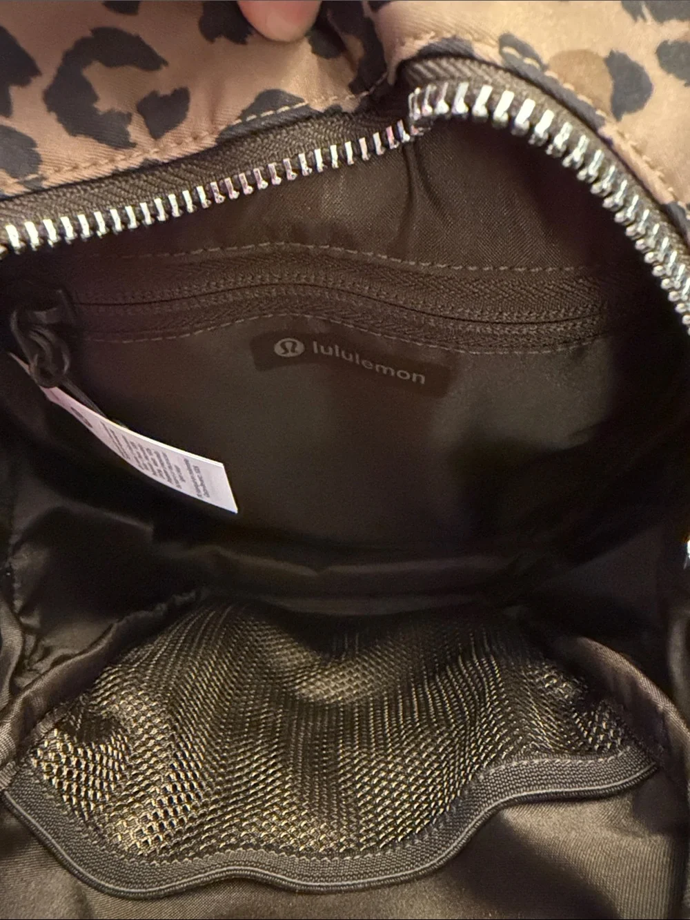 lululemon athletica Leopard-Print Mini Backpack with Red-Trim Straps
